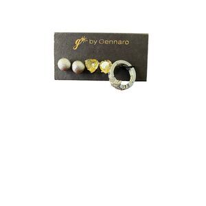 g by Gennaro Stud Heart Rhinestone Earrings Love Ring Set